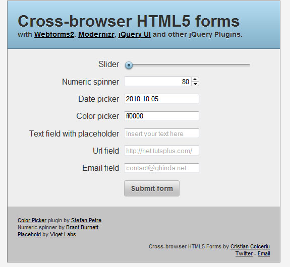 Créer des formulaires utilisant CSS3 et HTML5