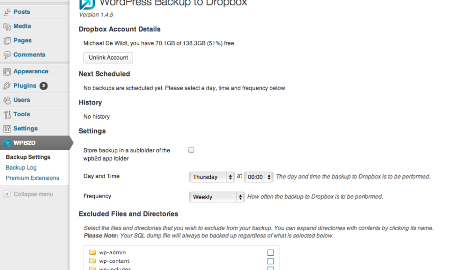 Sauvegarder votre site WordPress dans Dropbox