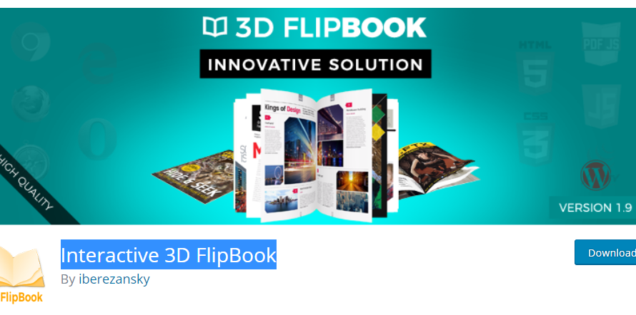 Interactive 3D FlipBook pour WordPress