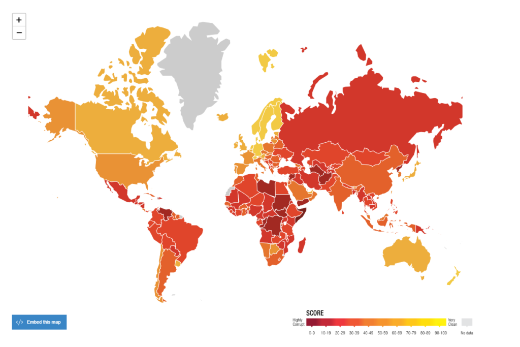 La Carte Interactive De La Corruption Dans Le Monde Labo Jng Web 1314