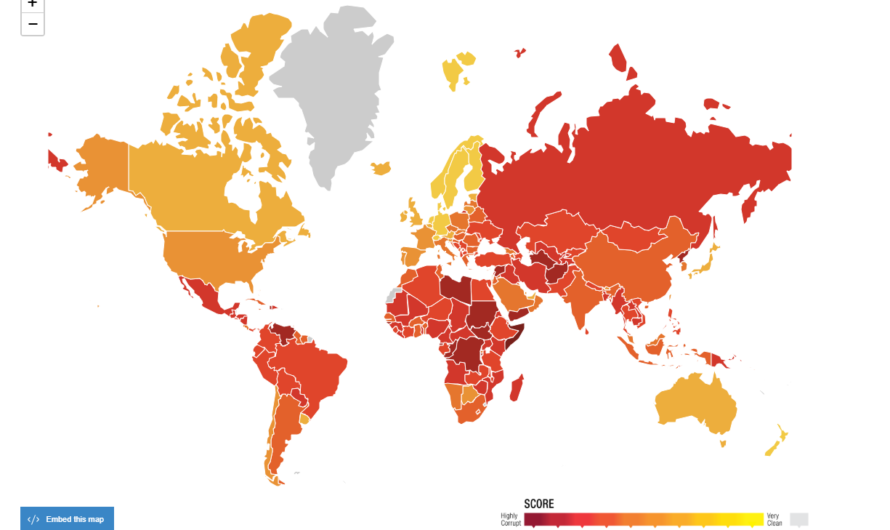 La carte interactive de la corruption dans le monde