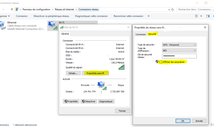 Afficher le mot de passe d&rsquo;un réseau wifi enregistré sur votre PC Windows 10