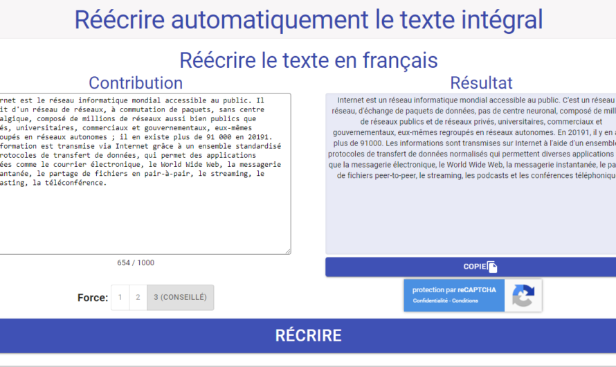 Reformuler automatiquement du texte