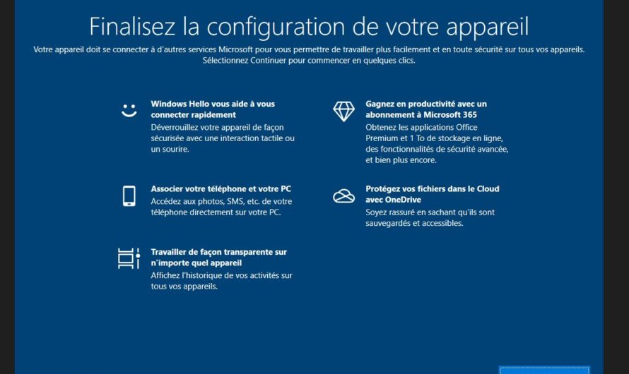 Désactiver l’écran Windows 10 « Finalisez la configuration de votre appareil »