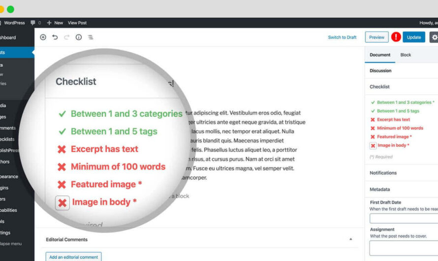 PublishPress Checklists : vérifications d’éléments indispensables à la publication pour le contenu WordPress