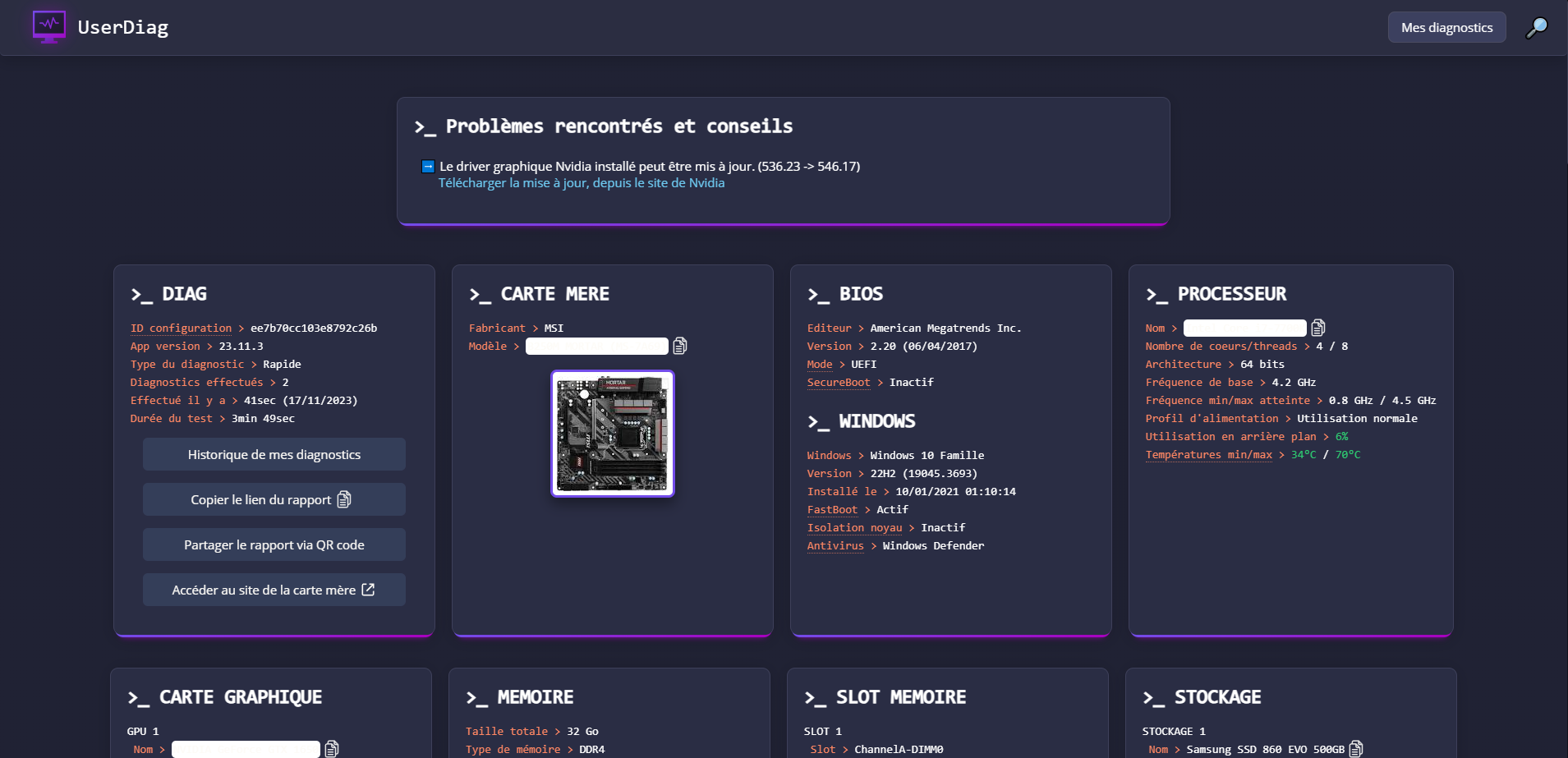 UserDiag : l'outil pour contrôler votre PC - Labo JNG WEB