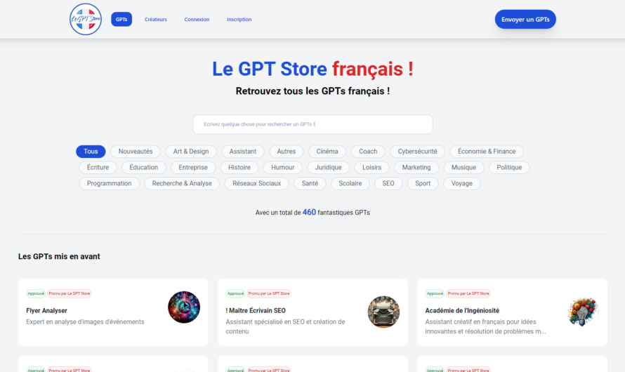 GPT Store : l’annuaire français des GPTs français