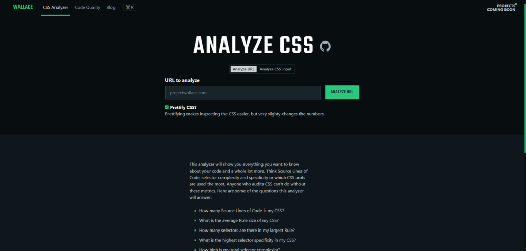 Analyse CSS