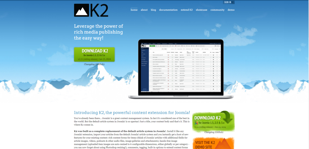 k2 joomla