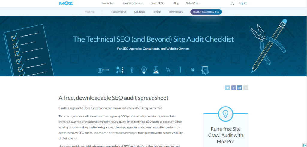 Checklist SEO technique Moz