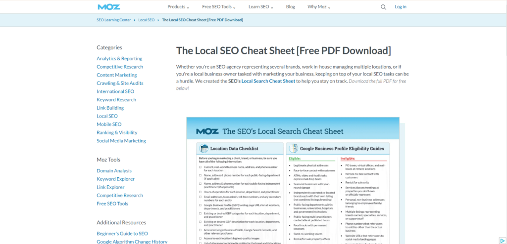 Local SEO Cheat Sheet