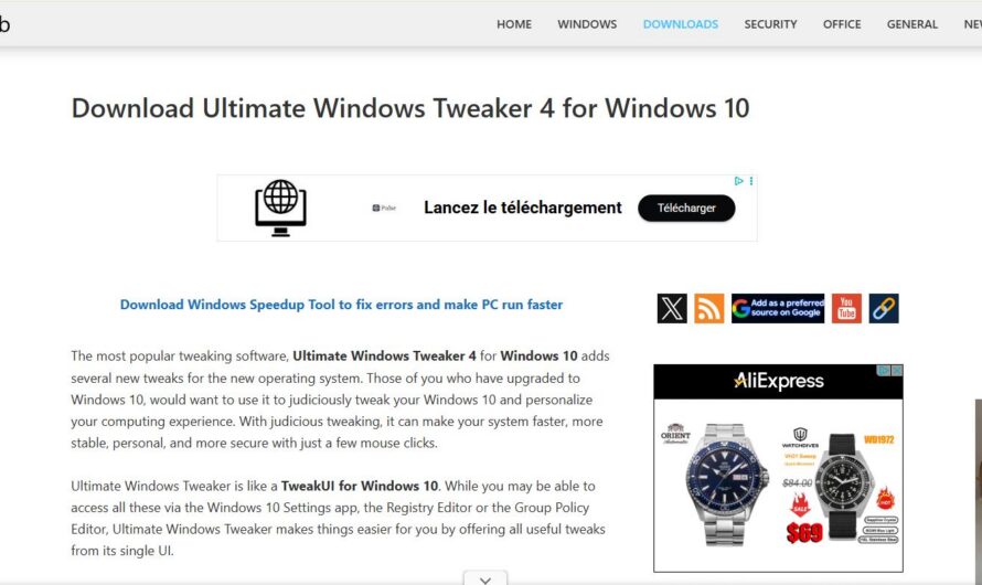 Ultimate Windows Tweaker : personnalisez et optimisez Windows en quelques clics